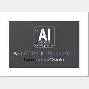 AI - Artificial Intelligence - Learn Adapt Create Posters and Art